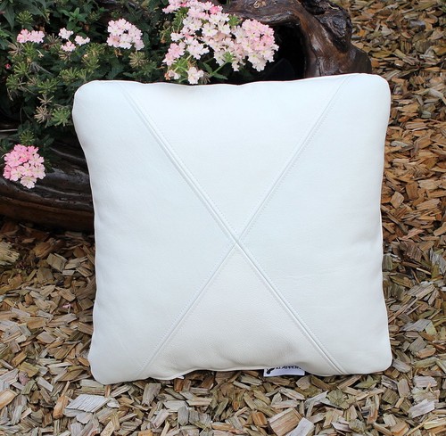 Cuir coussin 40x40 blanc - coussin,