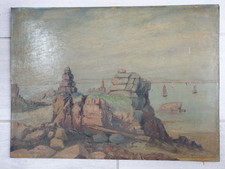 Tableau ancien Marine Île de