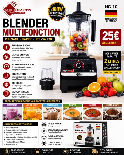 Blender professionnel 800w - professionnel,