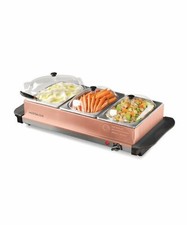 HomeCraft 3 Station Stainless Steel Buffet Server & Warming Tray. Three 1.5...
