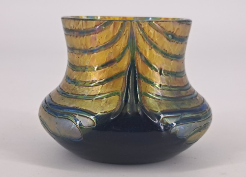 Vase art nouveau verre irisé - vase,