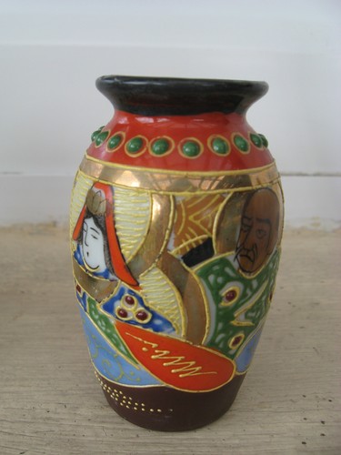 Vase japonais satsuma décor - vase,