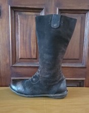 KICKERS Brown Mid Calf Leather & Suede Field Boots Sz EU 39 US 7.5