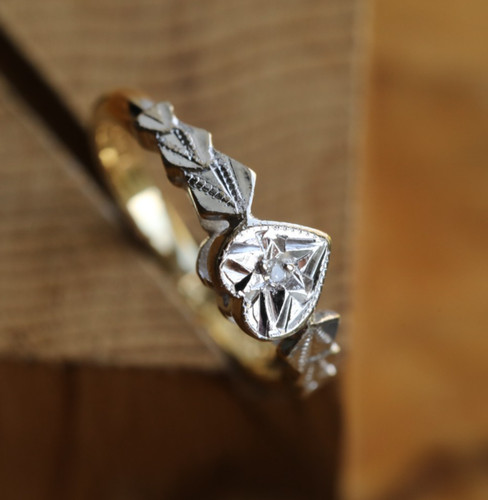 Bague solitaire vintage cœur - bague,
