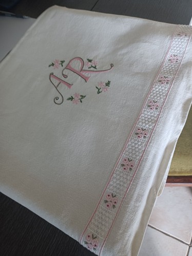 Drap ancien lin - ancien, avec