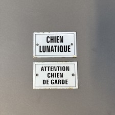 French Plaque  Metal  Enamel Sign  ATTENTION CHIEN DE GARDE