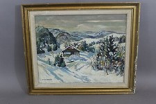 ''Chalets en montagne'' Huile