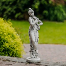 Ancienne statuette femme statuette pierre 66 cm 11 kg gris béton blanc résist...