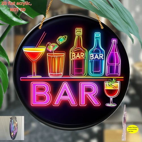Bar neon style metal sign - neon,