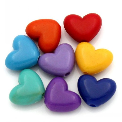 Perle coeur 14mm 11mm - perle, x
