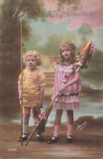 CP APRIL FISH PRETTY GIRL NET FISH BOY FISHING ROD 33313