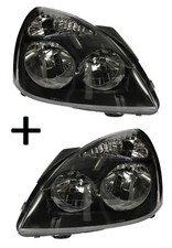 PHARE AVANT DROIT + GAUCHE ÉLECTRIQUE H1 H7 NOIR POUR RENAULT CLIO II 2001-2009