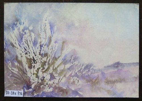 Paysage enneigé tableau peint - paysage,