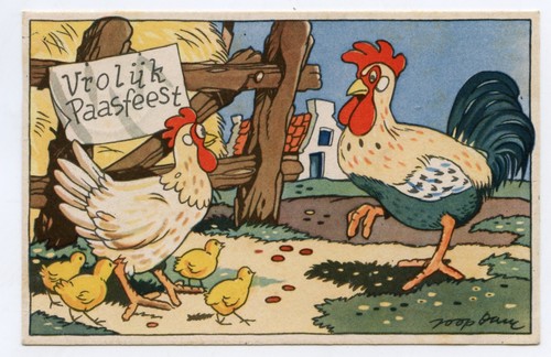 Illustrateur signé poule - signé, .