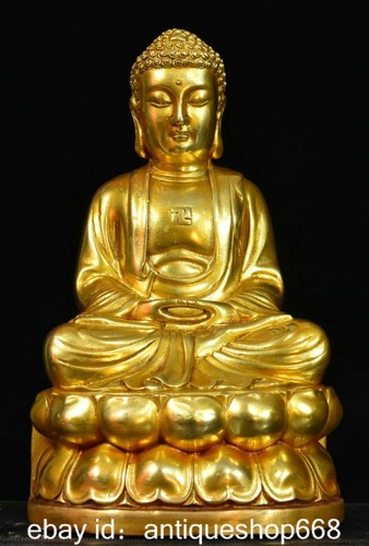 Vieille statue de bouddha - 8,8",