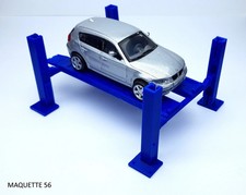 1/43 Pont élévateur bleu atelier garage 4 colonnes 3 positions diorama maquette