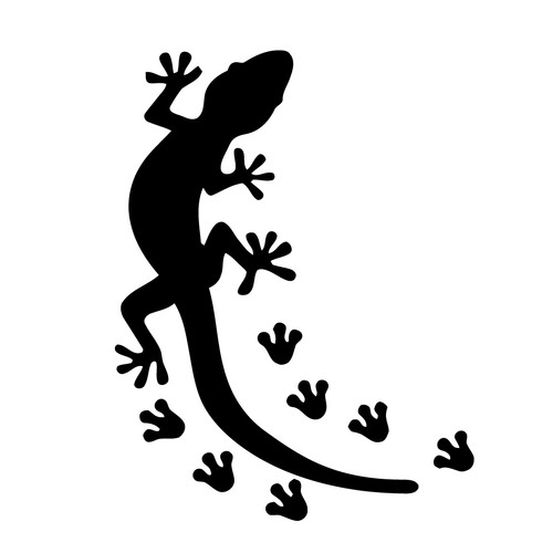 Sticker autocollant gecko - , avec
