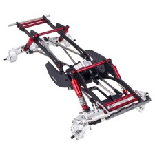 Carbon LCG Chassis Kit w/ Gearbox Shock Absorber for 1/10 RC Crawler SCX10 Capra
