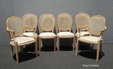 Set of Six Faux Bois Twig Branch Cane Back Dining Room Chairs