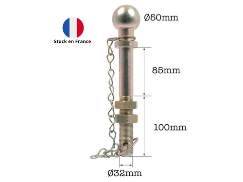 Boule attelage 50mm long - boule,