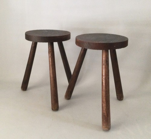 Deux tabourets sapin - deux, en