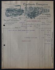 Invoice PARIS 1914 confectionery PUIG dragée praline candy head illustrated 64