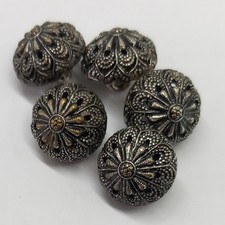 LOT OF ANTIQUE SILVER METAL MIRROR BUTTONS DIAMETER 1.4 CM