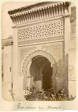 Algeria, exterior door of&#039;a mosque vintage albumen print.  Print a