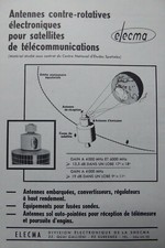 10/1967 PUB ELECMA ELECTRONIC ANTENNA SATELLITE TELECOM CNES FRENCH AD