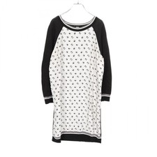 HERMES JEU DE BILLES Dress silk cotton Beige Black Gray Used Women #40