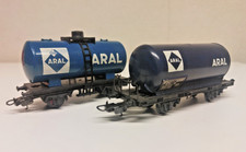 Lot de 2 wagons citernes ARAL LIMA HO 1/87 train électrique
