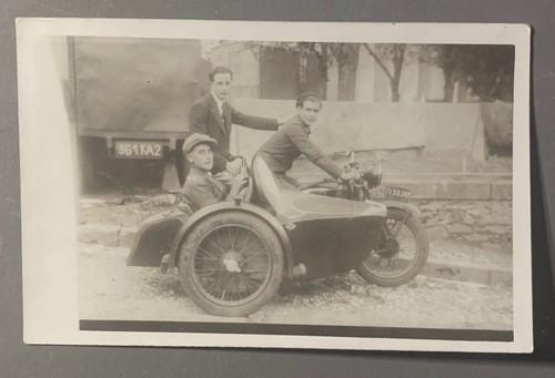 Carte photo ancienne moto side - photo,