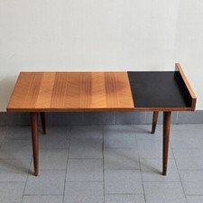 TABLE D'APPOINT VINTAGE 1950 FORMICA NOIR & ACAJOU 50S DLG ANDRE MONPOIX 1950S