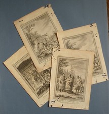 4 Antique Engravings 1754 Costumes Housing Yurt KAMCHATKA Камчатка Russia 