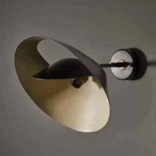 Rare Saturne Bougeoirs Par Serge Mouille Double Ombragée Lampes Lot De Murale