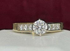 VINTAGE ESTATE 14K GOLD OVER SIMULATED DIAMOND RING FIANÇAILLES WEDDING APPRA...