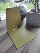 Serre-livre en métal jaune moutarde "Guidoluxe" vintage