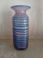 Vase en verre soufflé, maître verrier MDINA. Malte.