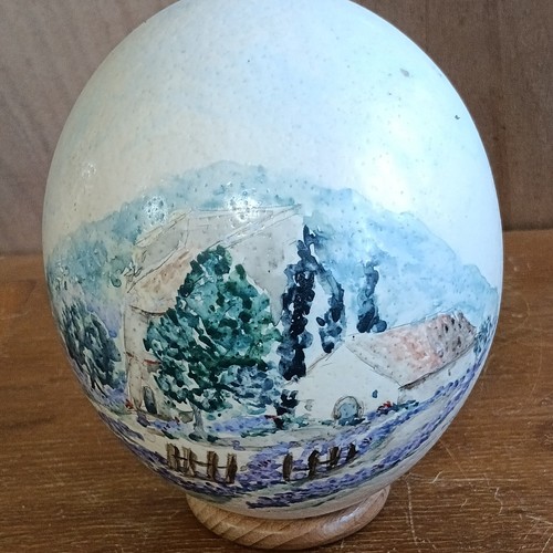 Oeuf autruche peint - oeuf,