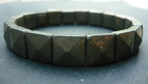 Bracelet perles pyrite - bracelet, en