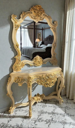 Une console avec miroir - , style