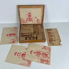 Antique Wooden Architecture Building Toy Games