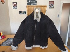 blouson bombardier cuir et laine 