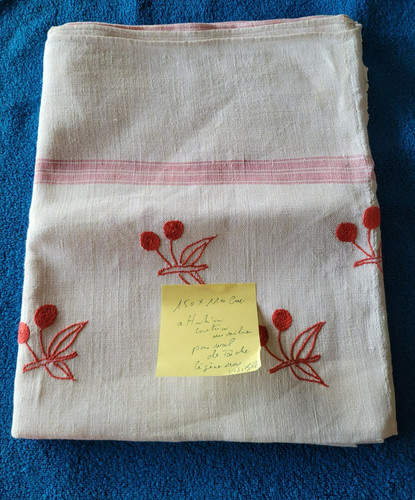 Linge ancien nappe rectangle - linge,