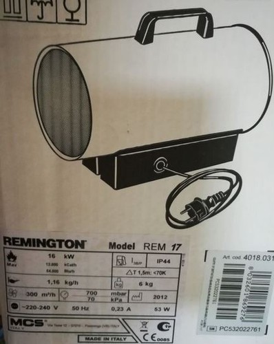 Canon chaleur gaz - à, rem17