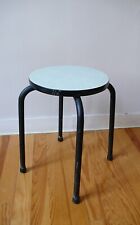 FORMICA 60s VINTAGE WORKSHOP 1960s TUBULAR METAL KITCHEN STOOL