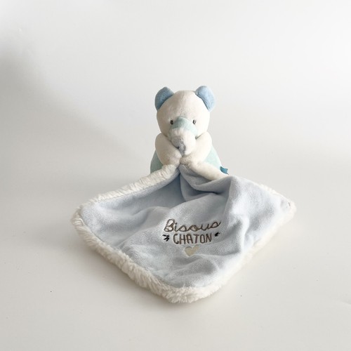 Doudou ours mouchoir - , bleu