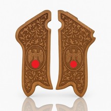 Poignées en bois pour pistolet allemand Luger P08 WW2 avec emblème aigle grav...