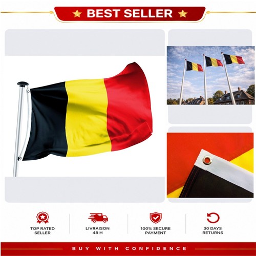 Drapeau belgique 100x150 - 100x150, cm