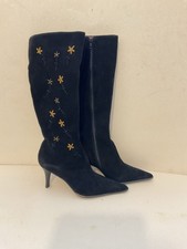 Bottes En Cuir Et Daim Noir - Made In Italy- Taille 40